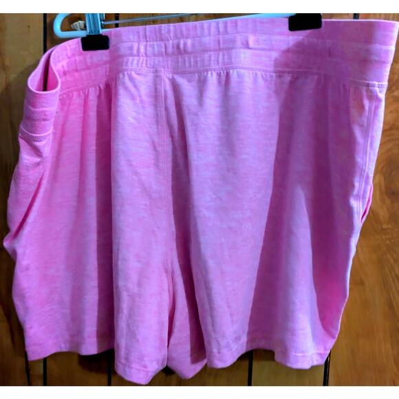 90 Degrees Shorts PLus Size XXXL 3X Pink Heather Pockets Elastic Waist Pull On - Picture 2 of 4